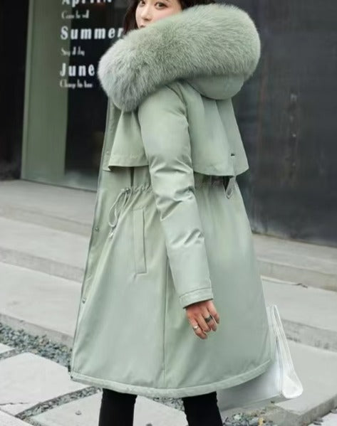 Casual Sashes Fleece Hodded Padded Loose Coats