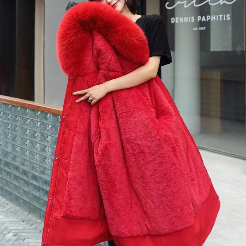 Casual Sashes Fleece Hodded Padded Loose Coats