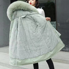 Casual Sashes Fleece Hodded Padded Loose Coats