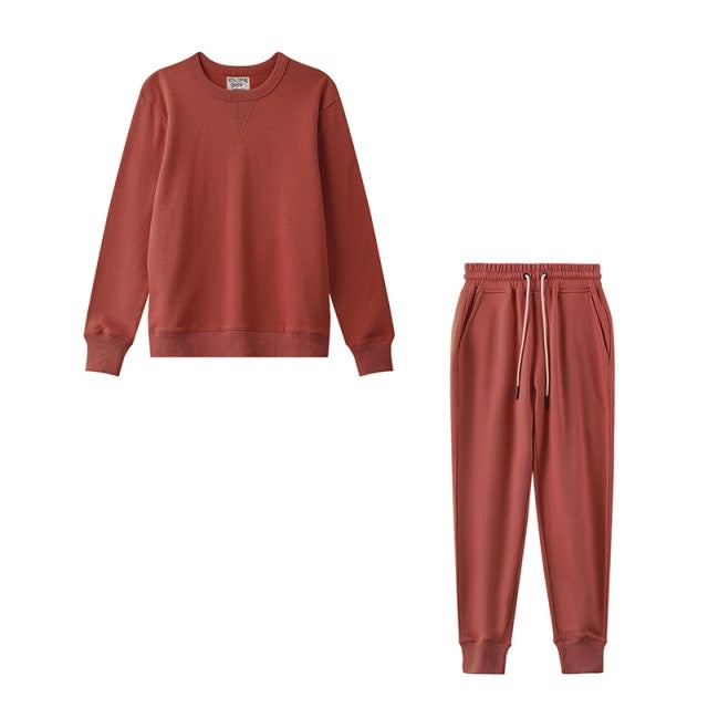 Casual Sets O Neck Waist Drawstring Pants Basic Sweatshirts Suits