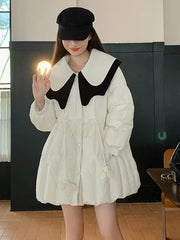 Casual Single Breasted Patchwork Design Drawstring Gathered Waist Pockets Jackets