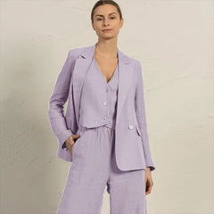 Casual Single Breasted Notched Pockets Peak Lapel Slim Fit Office Daily 3 Piece Suits