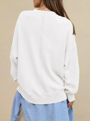 Casual Solid Color Dropped Shoulders Oversized Sweatshirt