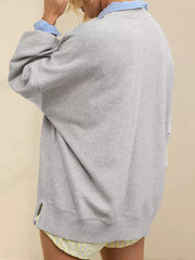 Casual Solid Color Dropped Shoulders Oversized Sweatshirt