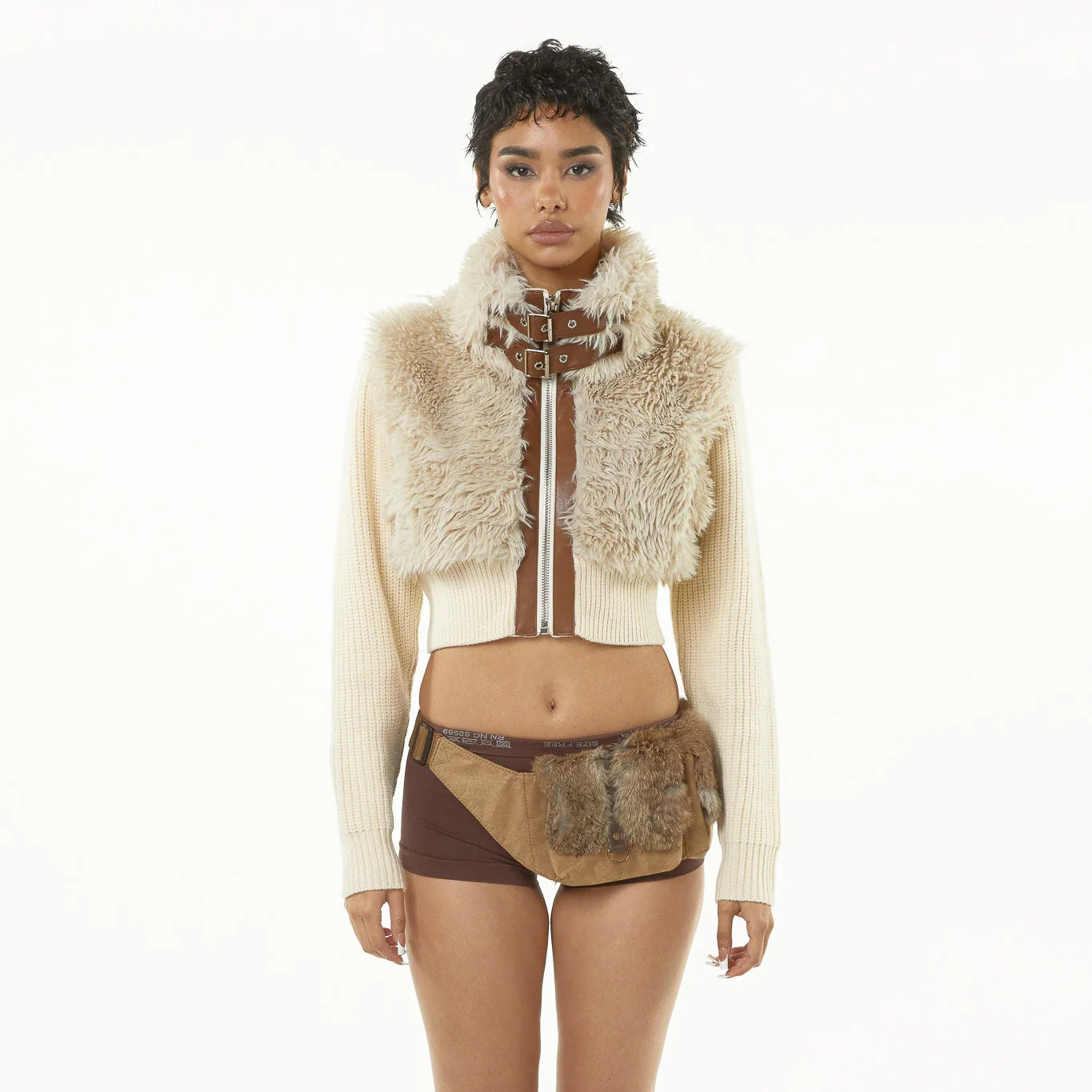 Casual Splicing With Leather Lamb Wool Street Style Jacket