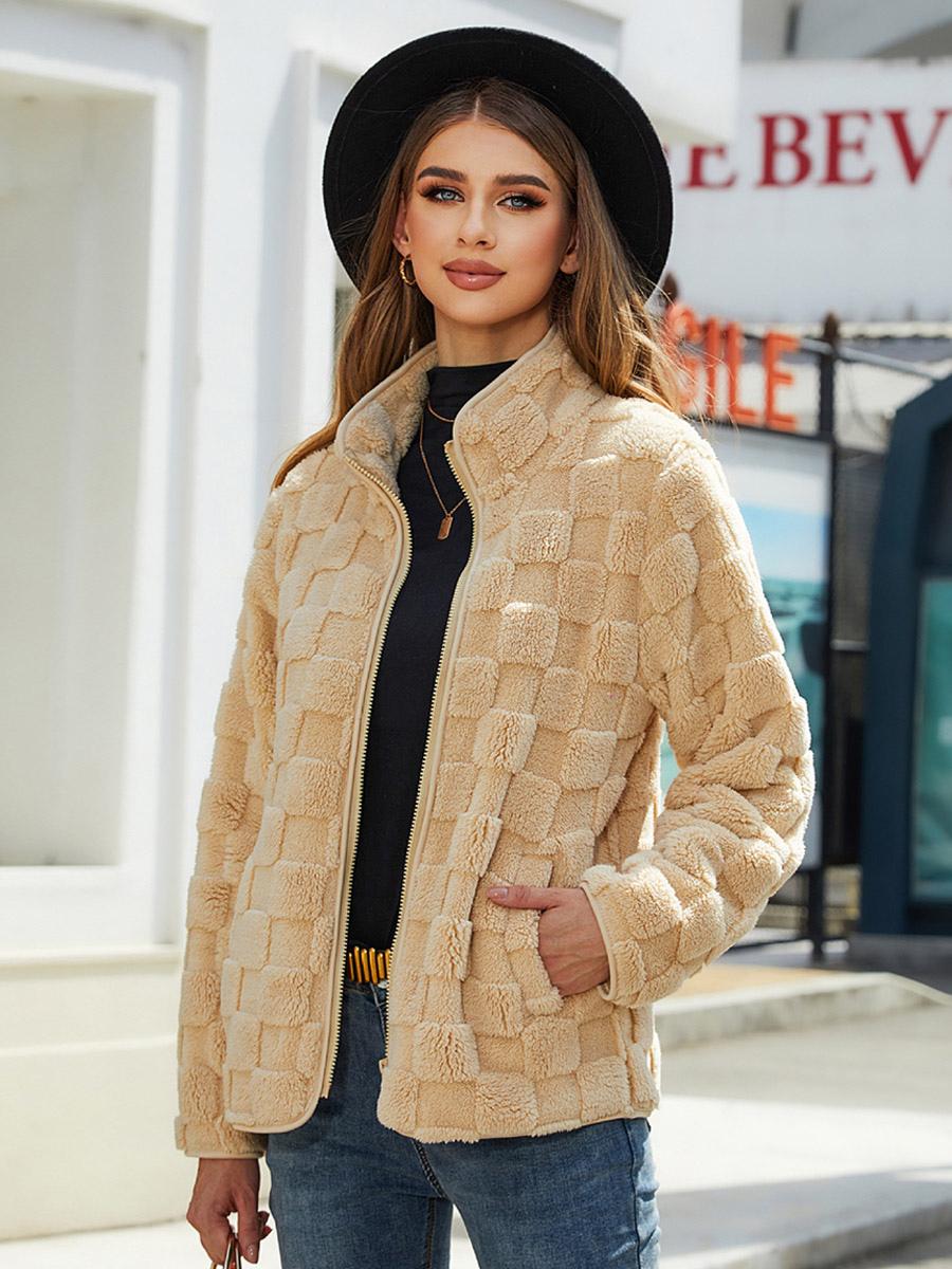 Casual Stand Collar Long Sleeves Zip Up Outerwear Street Wear Jacket