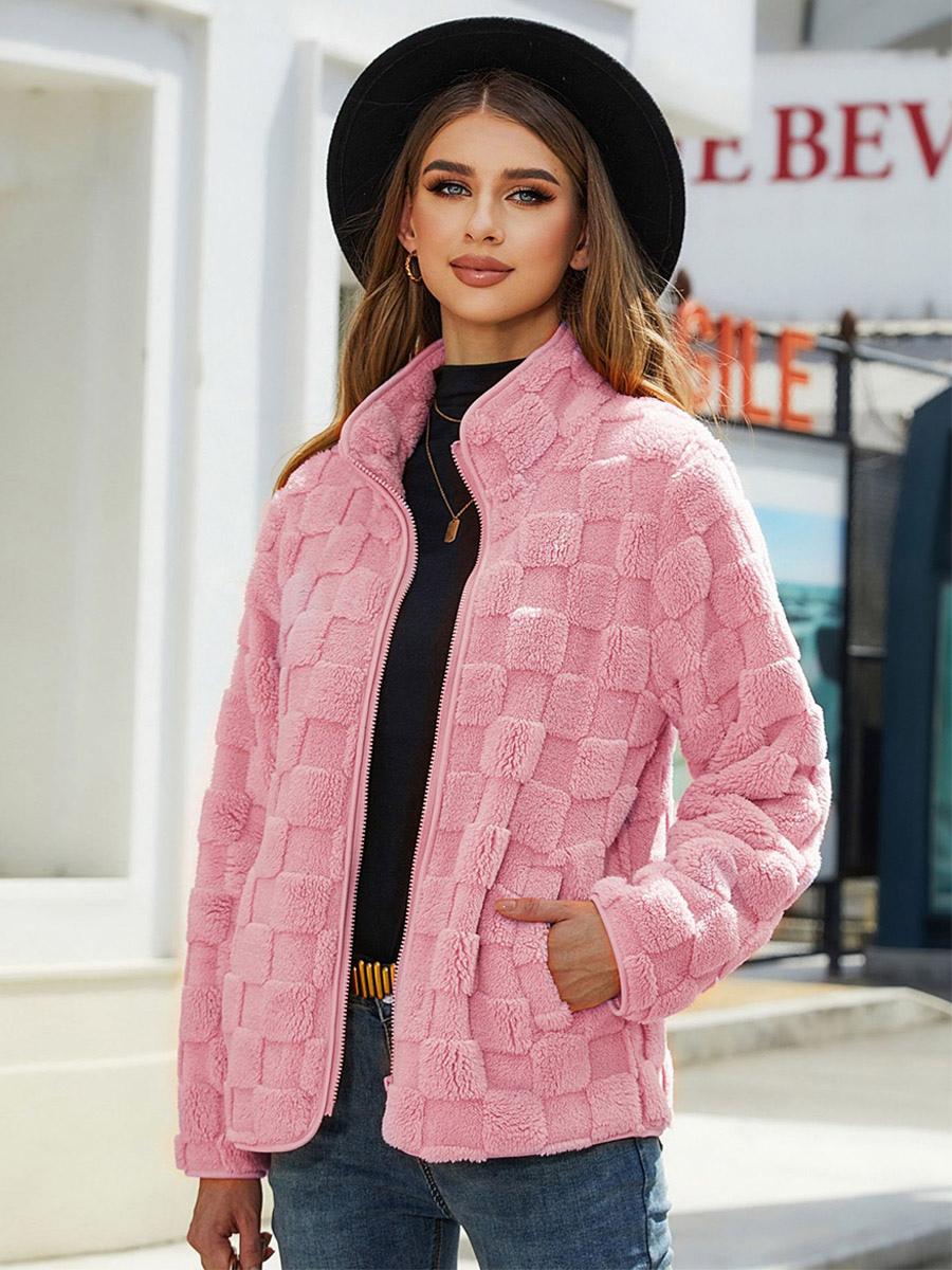 Casual Stand Collar Long Sleeves Zip Up Outerwear Street Wear Jacket
