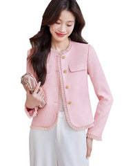 Casual Standard Single Breasted With Button Non Stretch Blazer