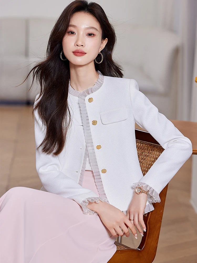 Casual Standard Single Breasted With Button Non Stretch Blazer
