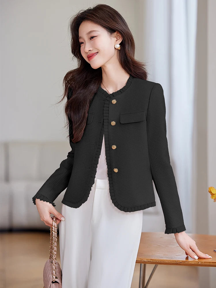 Casual Standard Single Breasted With Button Non Stretch Blazer