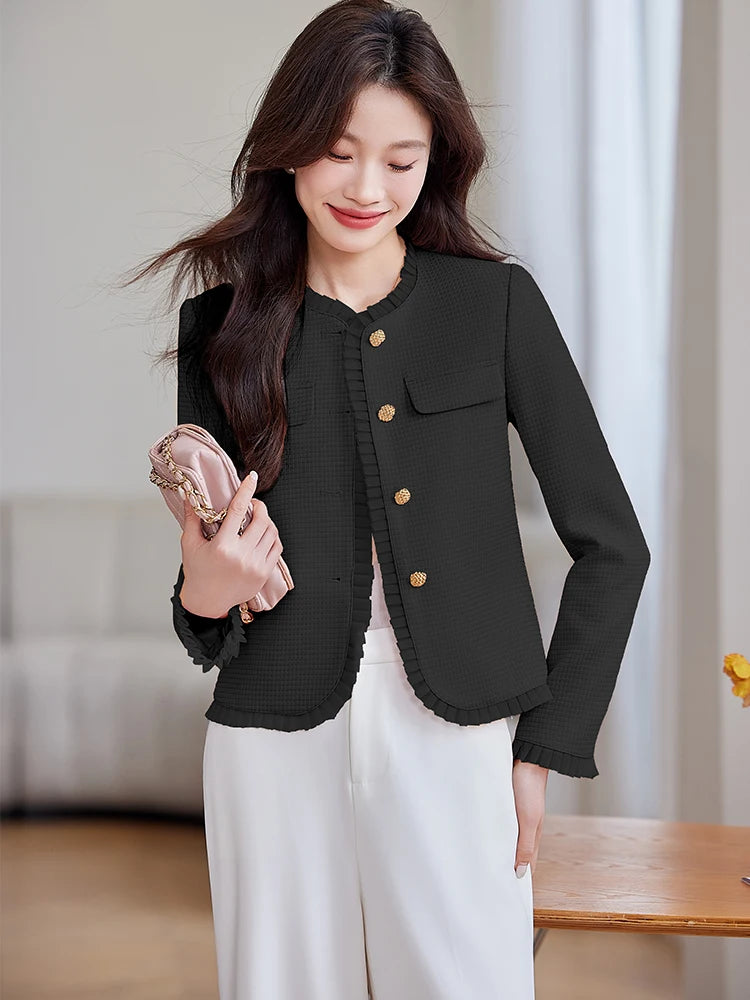 Casual Standard Single Breasted With Button Non Stretch Blazer