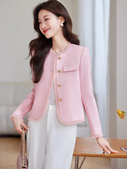 Casual Standard Single Breasted With Button Non Stretch Blazer