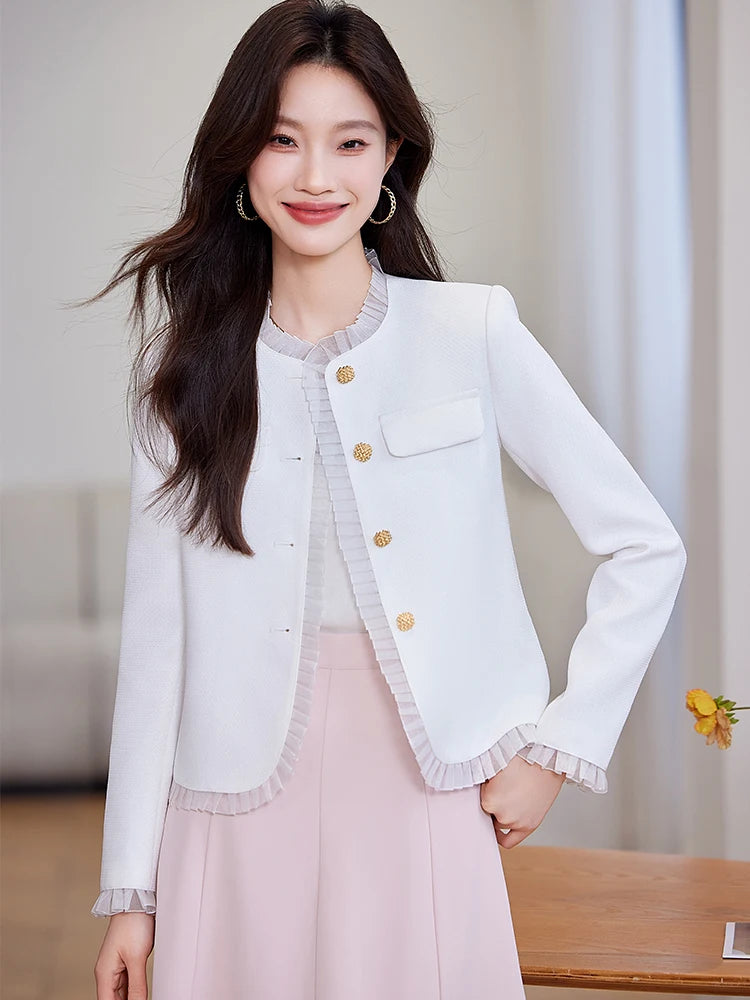 Casual Standard Single Breasted With Button Non Stretch Blazer