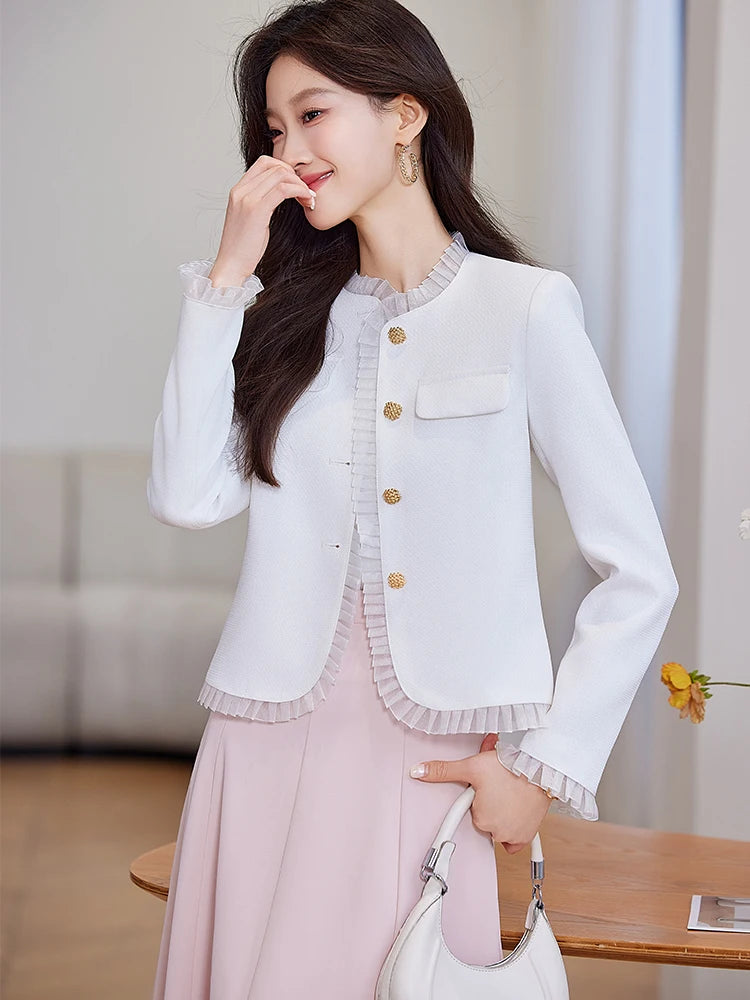 Casual Standard Single Breasted With Button Non Stretch Blazer