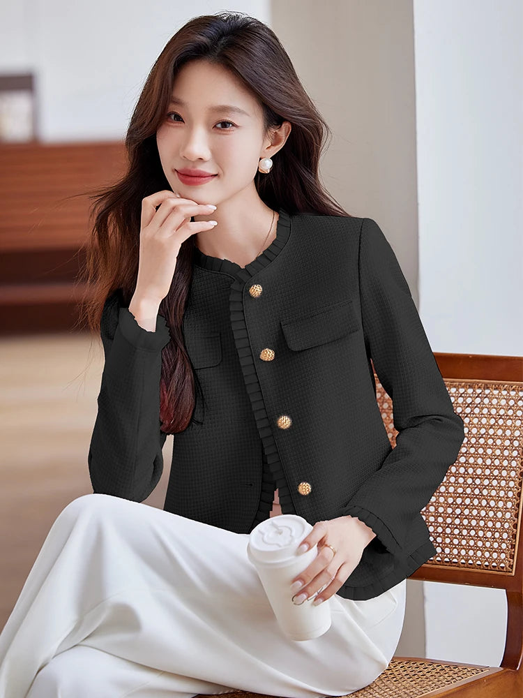 Casual Standard Single Breasted With Button Non Stretch Blazer