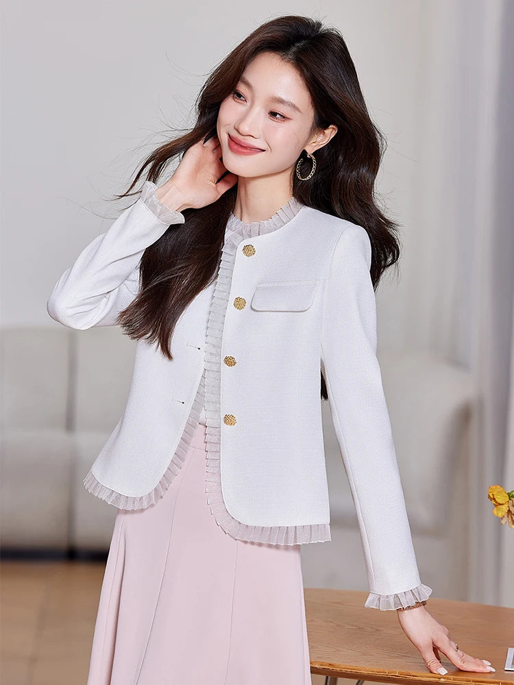 Casual Standard Single Breasted With Button Non Stretch Blazer