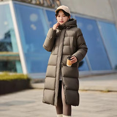 Casual Three-Proof Versatile Long Length Loose Hooded Coat