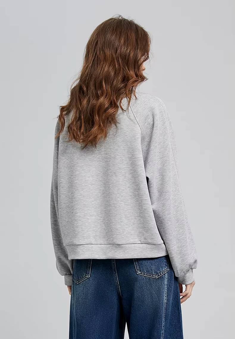 Casual Turn-down Collar Hollow Out Polo Collar Fit Pullover Loose Sweatshirt