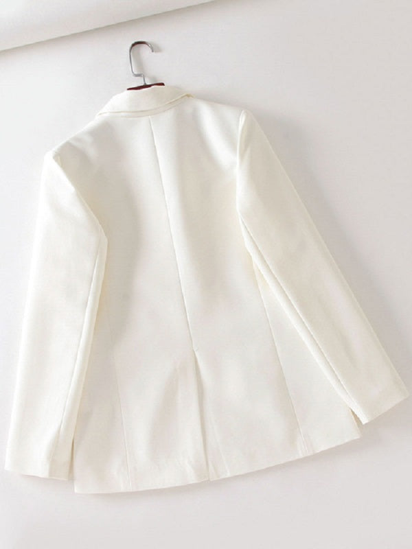 Casual Turndown Collar Long Sleeve Blazers