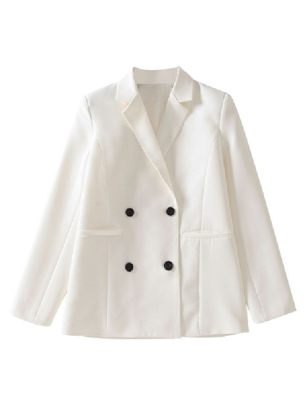 Casual Turndown Collar Long Sleeve Blazers