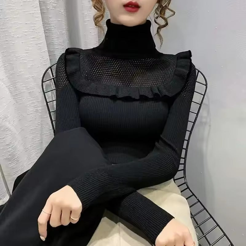 Casual Turtleneck Acetate Pullover Knitted Sweaters