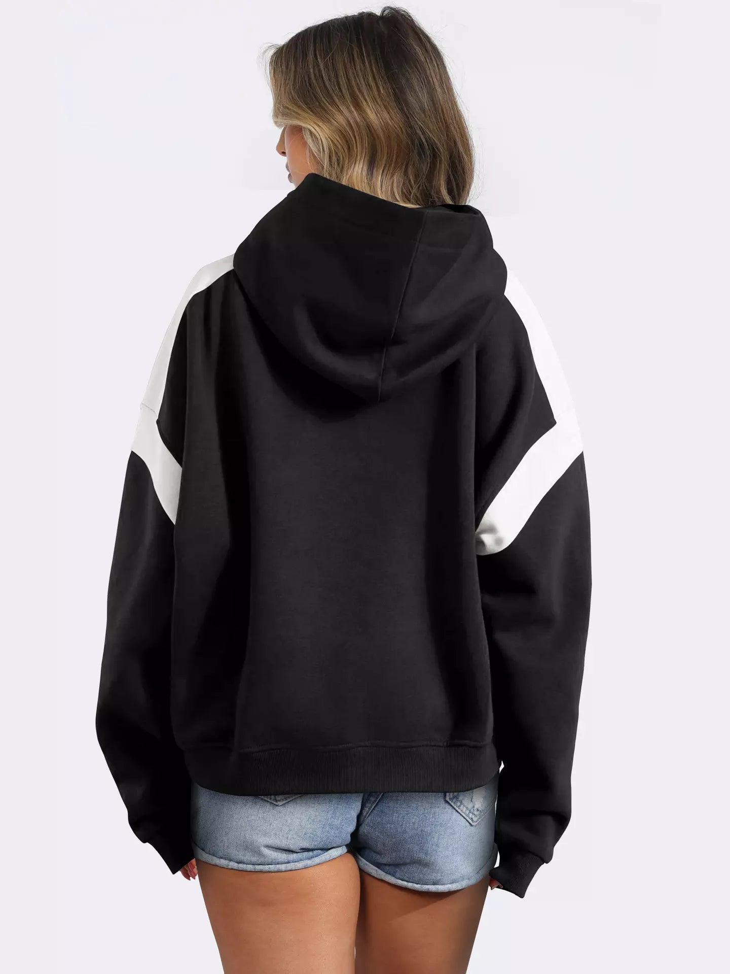 Casual Two-Tone Dropped Shoulder Oversized Hoodie