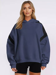 Casual Two-Tone Dropped Shoulder Oversized Hoodie