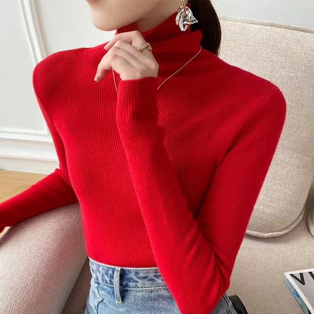 Casual Viscose Pullovers Turtleneck Warm Knitwear Sweater
