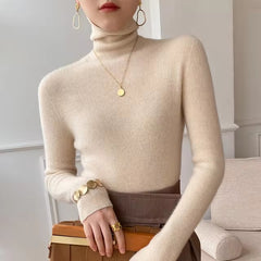 Casual Viscose Pullovers Turtleneck Warm Knitwear Sweater