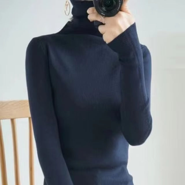 Casual Viscose Pullovers Turtleneck Warm Knitwear Sweater