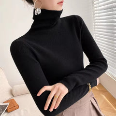 Casual Viscose Pullovers Turtleneck Warm Knitwear Sweater