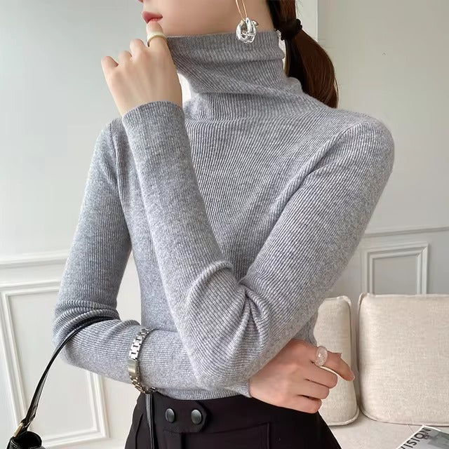Casual Viscose Pullovers Turtleneck Warm Knitwear Sweater
