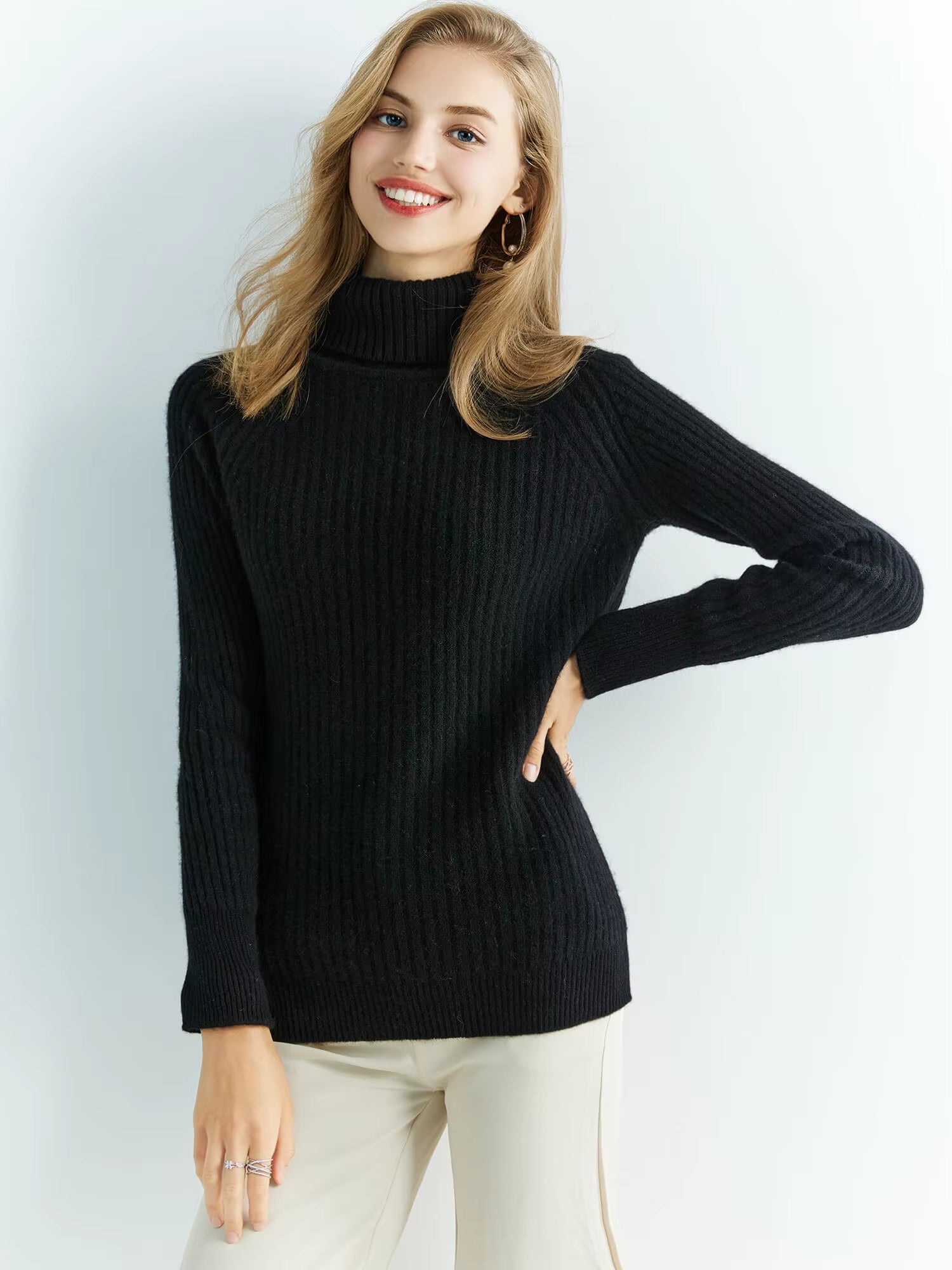 Casual Wool Turtleneck Pullover Cashmere Knitted Sweater