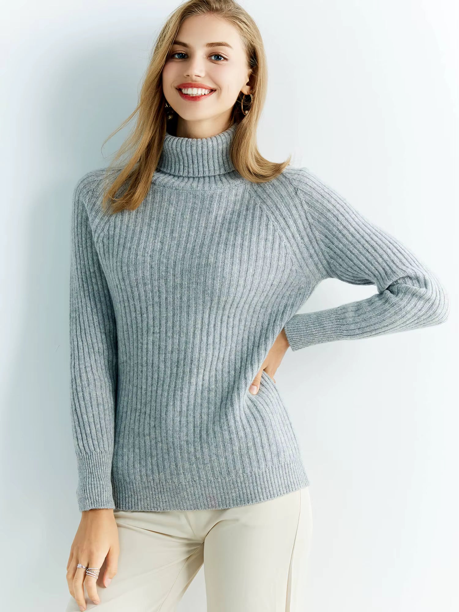 Casual Wool Turtleneck Pullover Cashmere Knitted Sweater