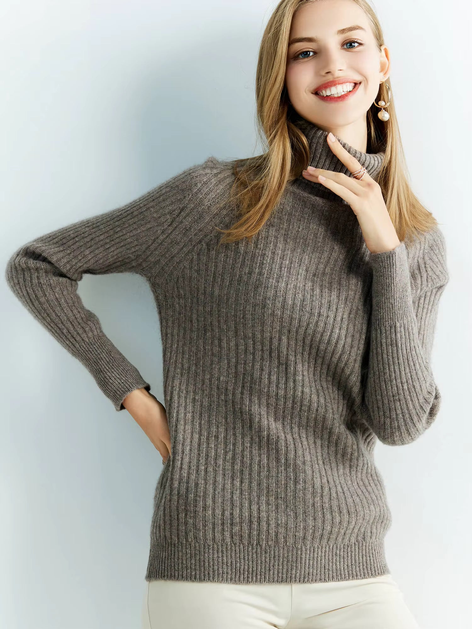 Casual Wool Turtleneck Pullover Cashmere Knitted Sweater