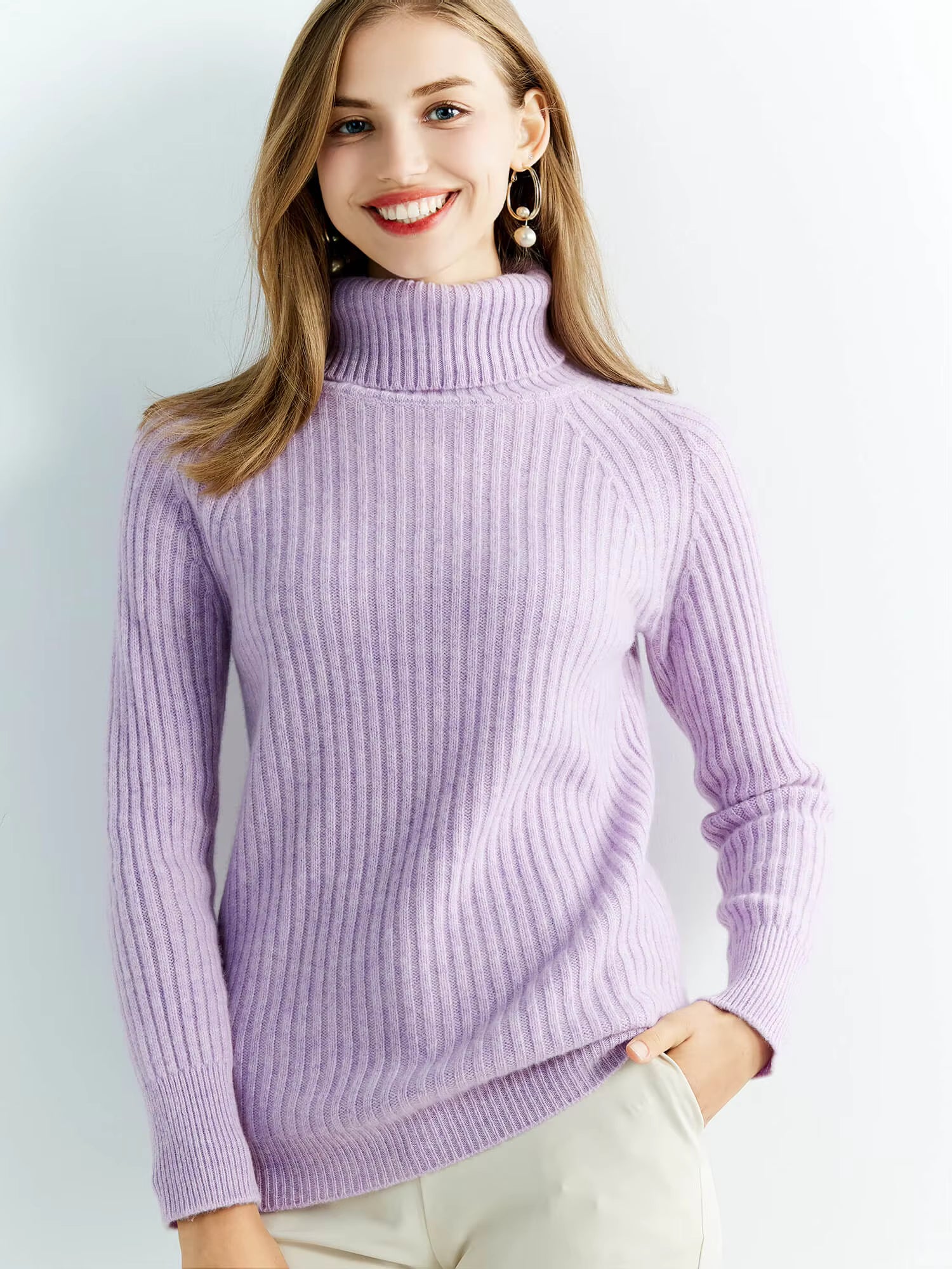 Casual Wool Turtleneck Pullover Cashmere Knitted Sweater