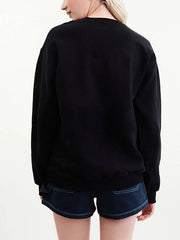 Casual Zodiac Graphic Letter Print Round Neck Long Sleeve Sweatshirts