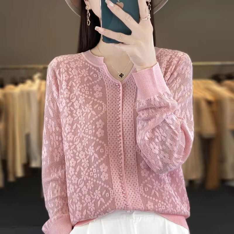 Casual knitted V- Neck pullover high quality Thin cashmere sweater
