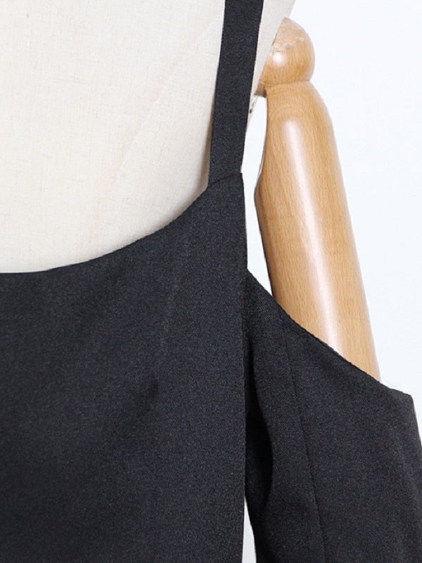 Chic Lapel Collar Cold Shoulder Blazer