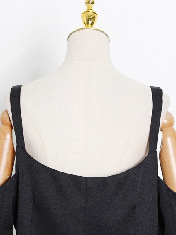 Chic Lapel Collar Cold Shoulder Blazer