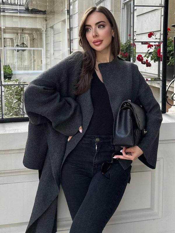 Chic Long Sleeves Asymmetrical Neck Cardigans Party Sweaters