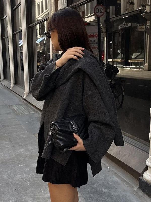 Chic Long Sleeves Asymmetrical Neck Cardigans Party Sweaters