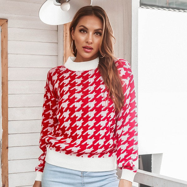 Chic Style Print Round Neck Knitwear