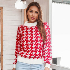 Chic Style Print Round Neck Knitwear