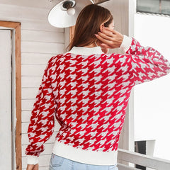 Chic Style Print Round Neck Knitwear