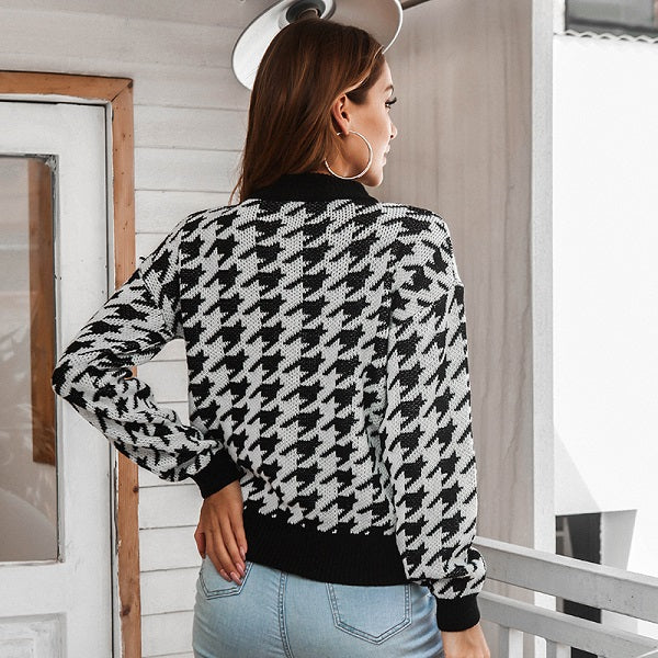 Chic Style Print Round Neck Knitwear