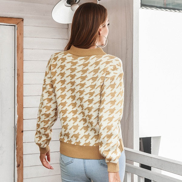 Chic Style Print Round Neck Knitwear