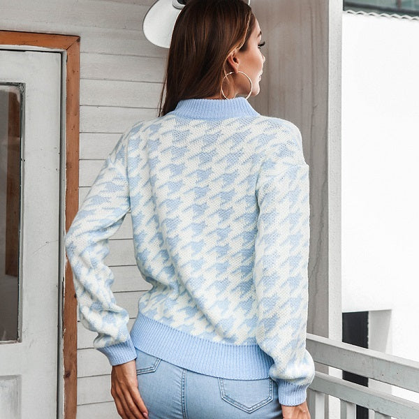 Chic Style Print Round Neck Knitwear
