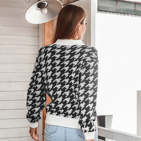 Chic Style Print Round Neck Knitwear