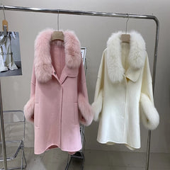 Chic lovely Woolen Double Sided Cashmere Coat